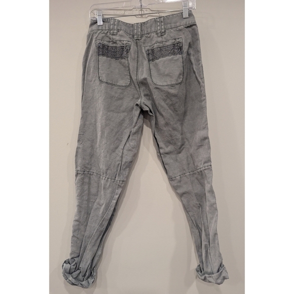 Sundance Catalog Grey Crotchet Side Roll Tab Pants Size 2 - Picture 4 of 6